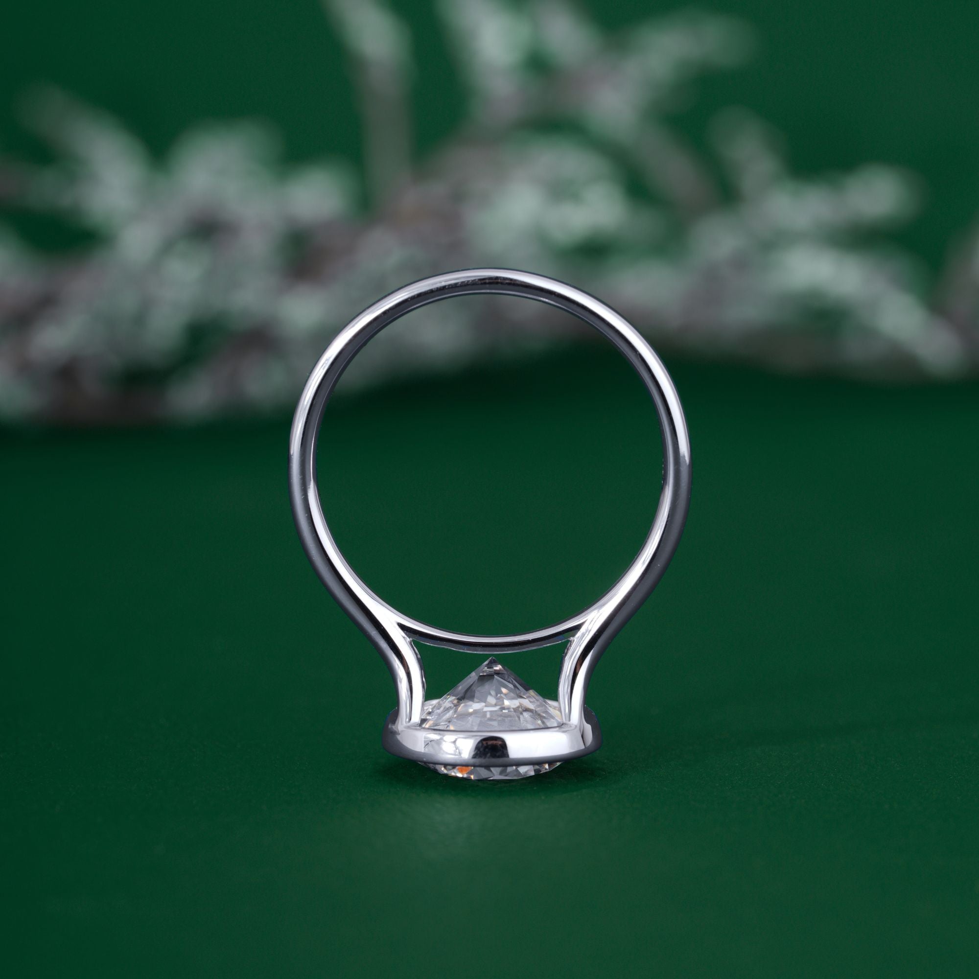 Solitaire diamond ring with solitaire ring.