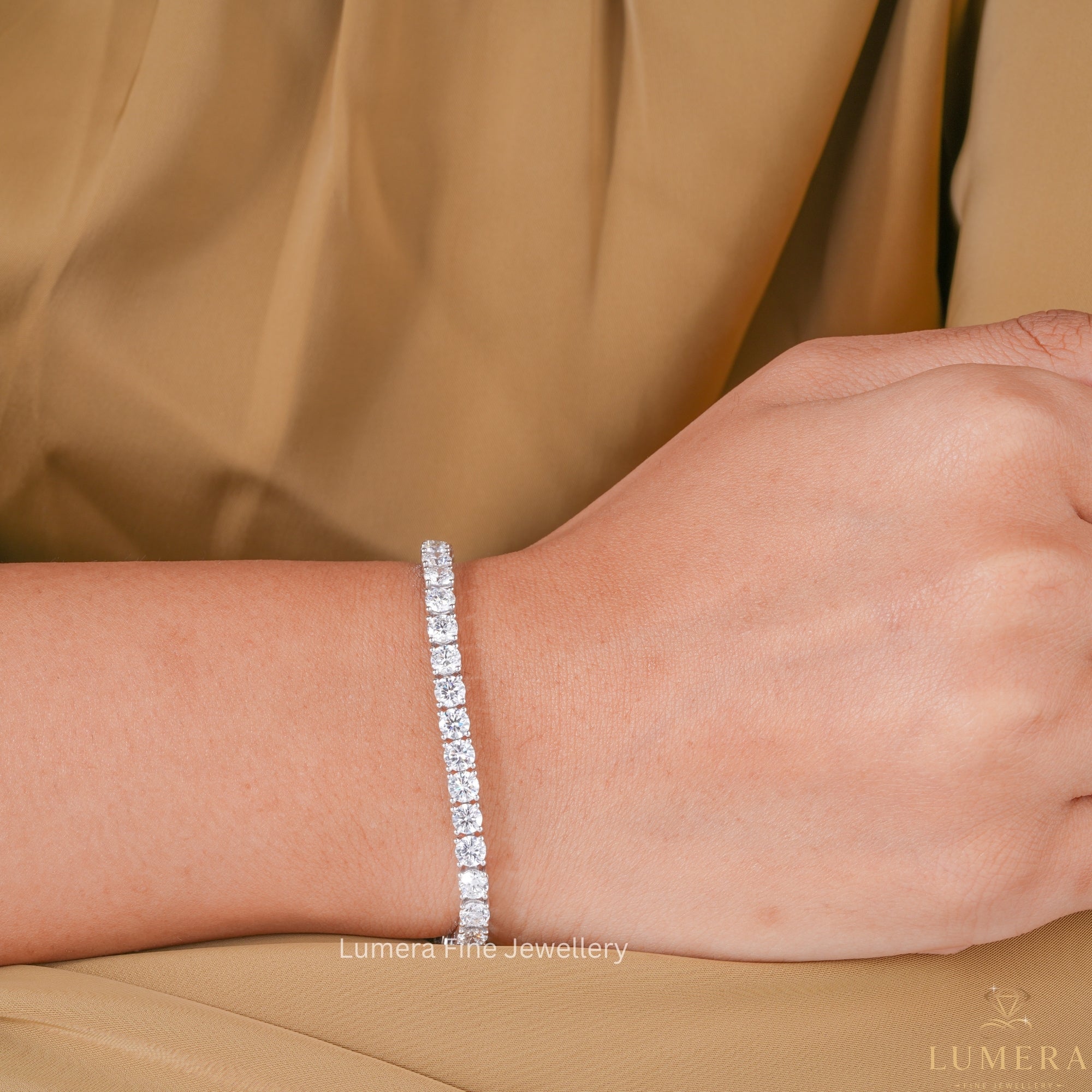 Round Lab Grown Diamond Tennis Bracelet