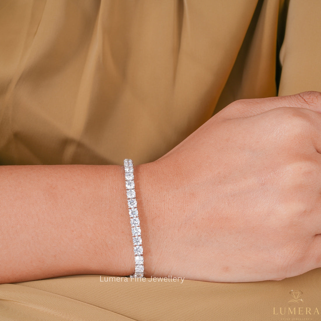 Round Lab Grown Diamond Tennis Bracelet