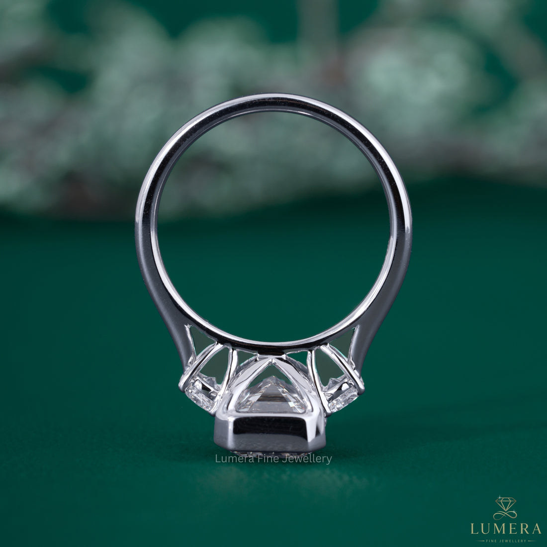 Cathedral setting ring with cathedral ring.