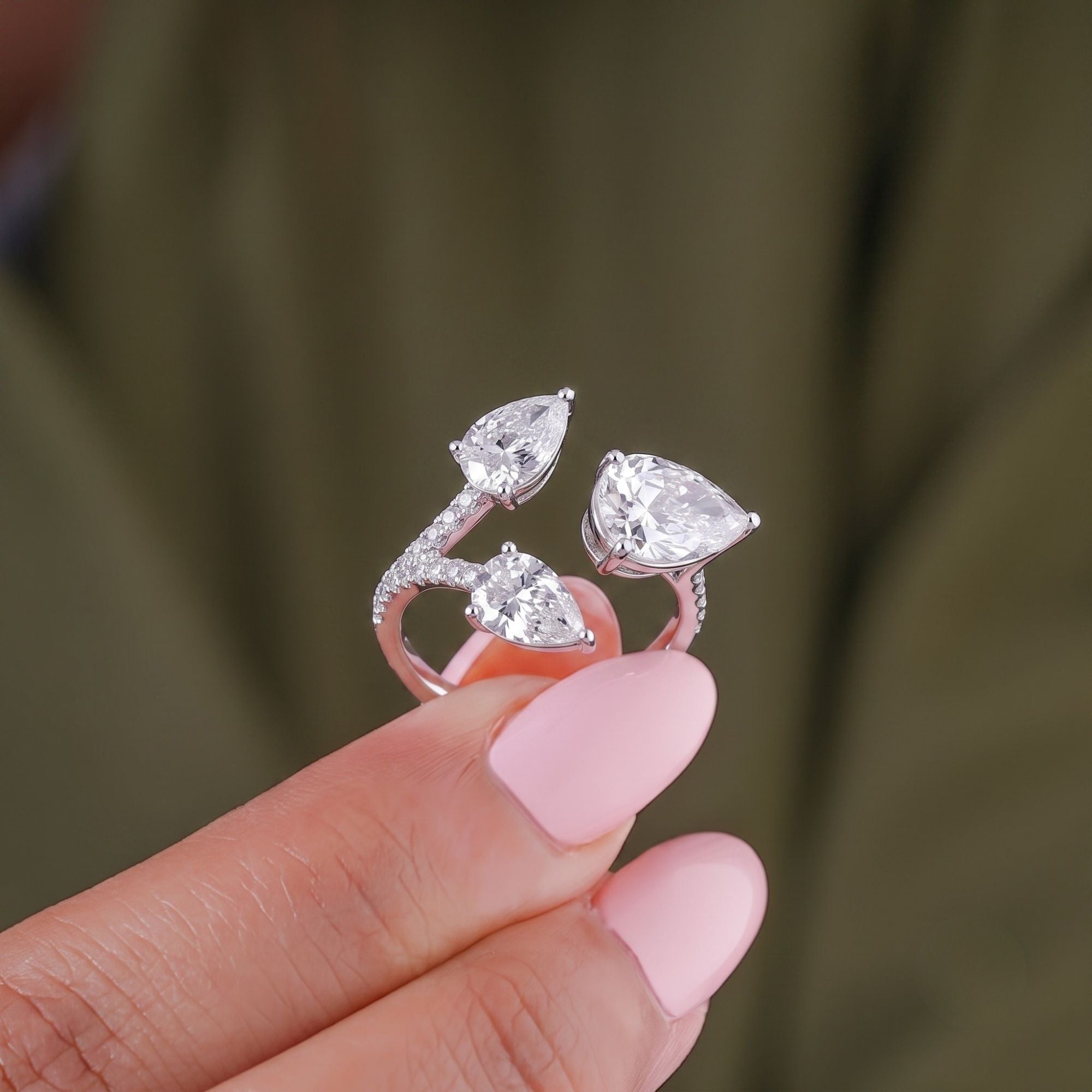 pave setting ring with prong diamond ring.
