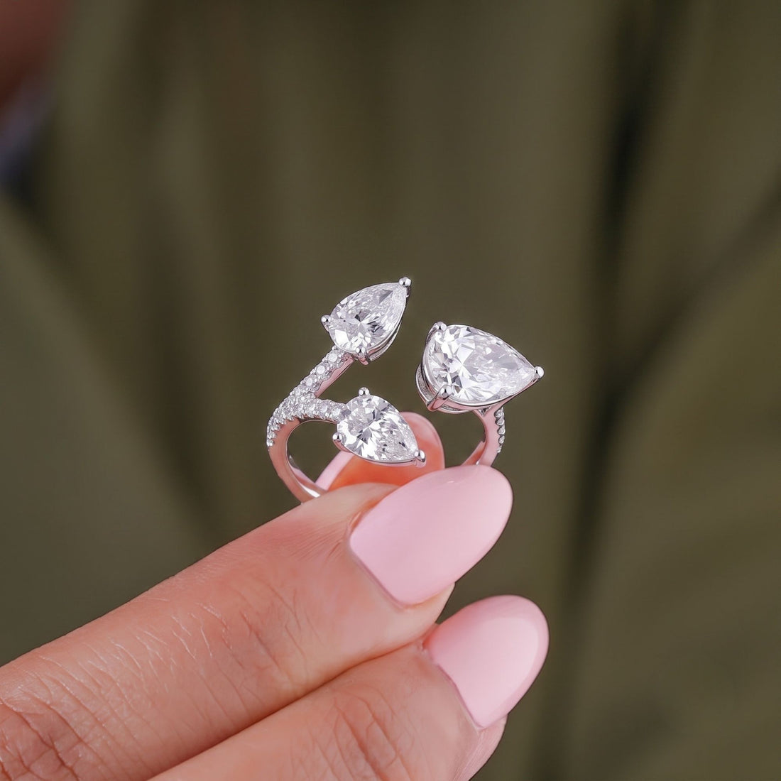 pave setting ring with prong diamond ring.
