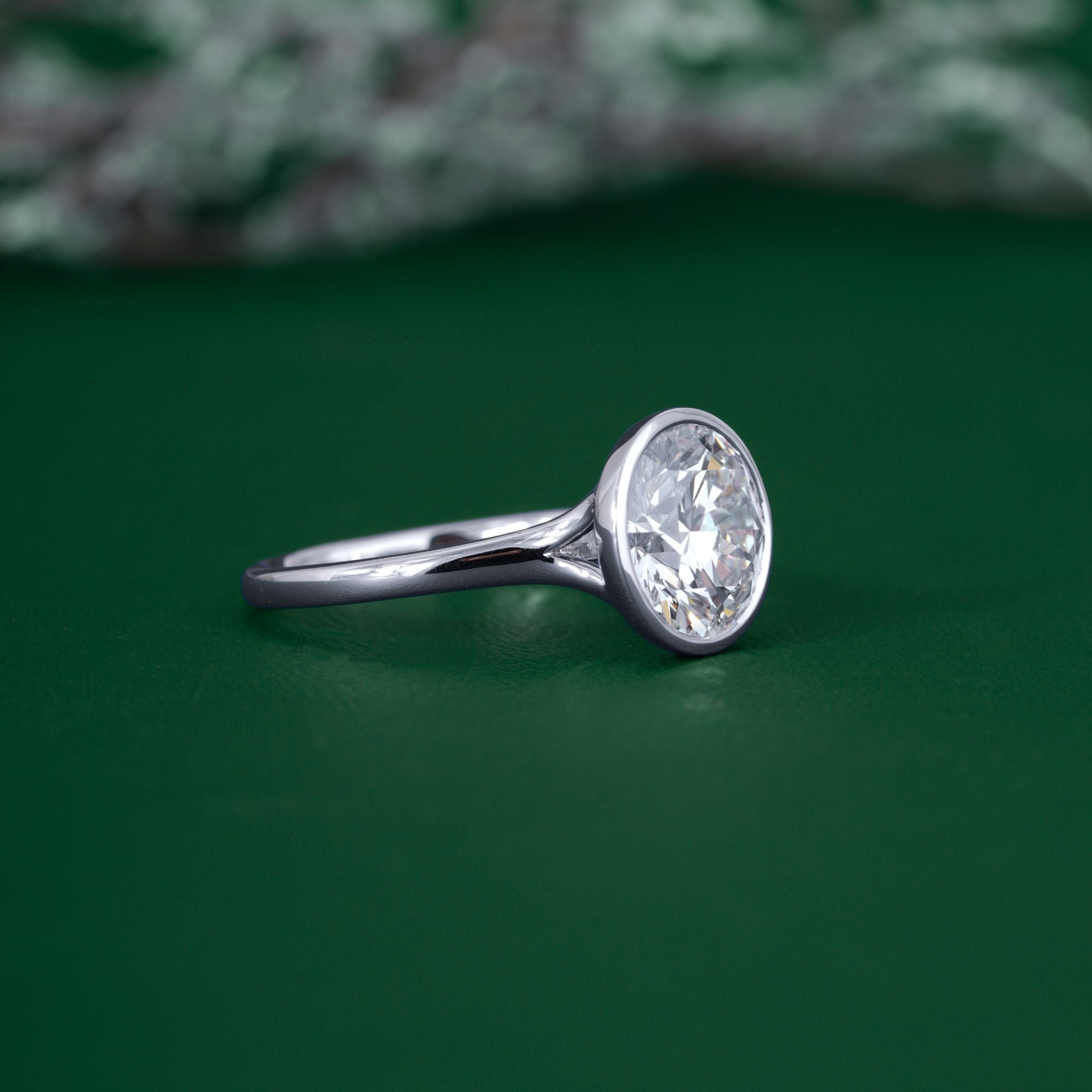 Split shank diamond ring with diamond engagement ring.
