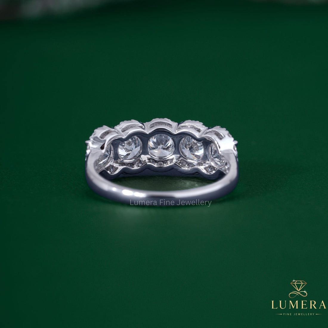Diamond wedding band with 5th anniversary gift.