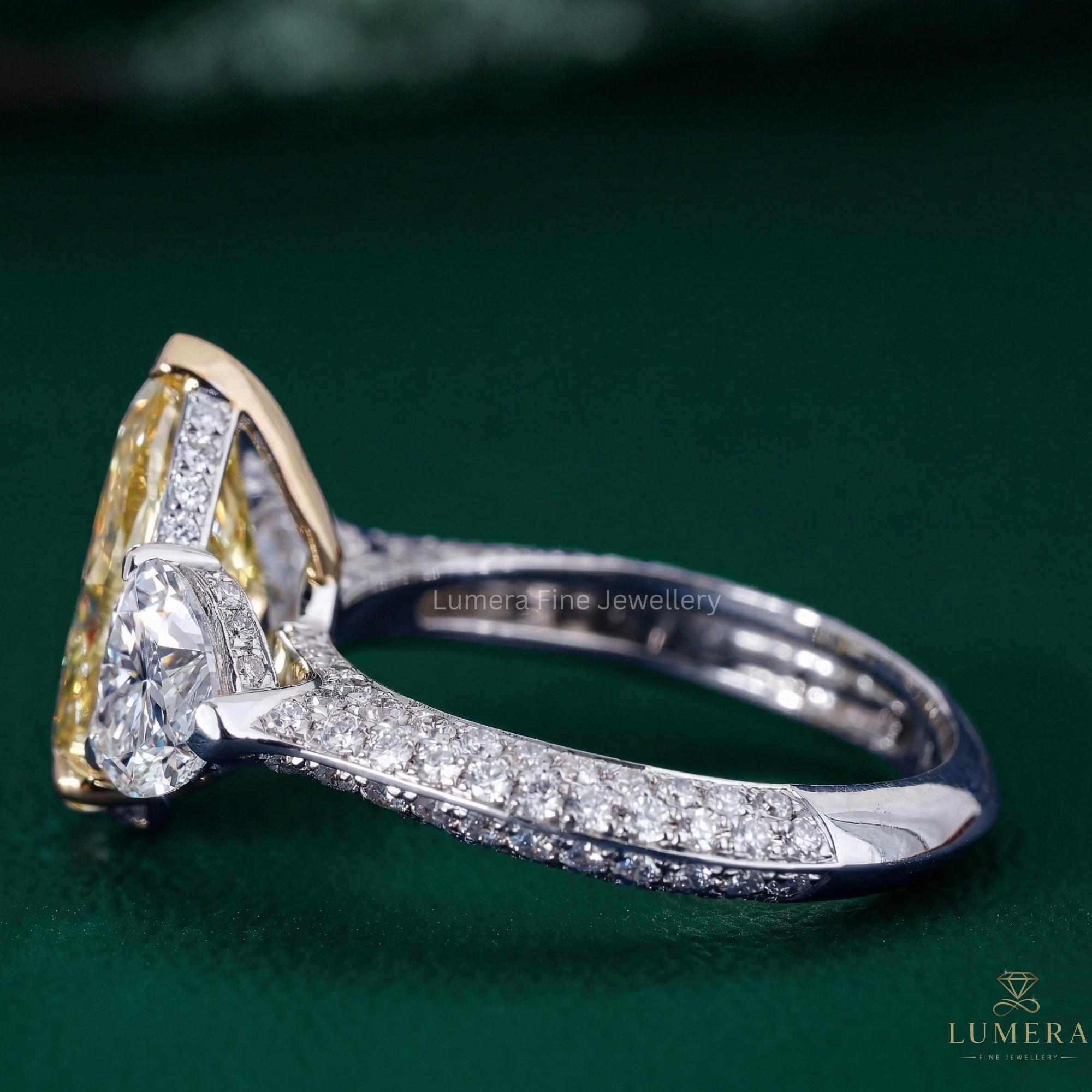 pear shaped engagement ring with hidden halo engagement ring.