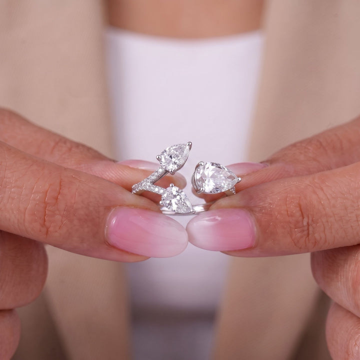 pear shape diamond ring with pave diamond engagement ring.
