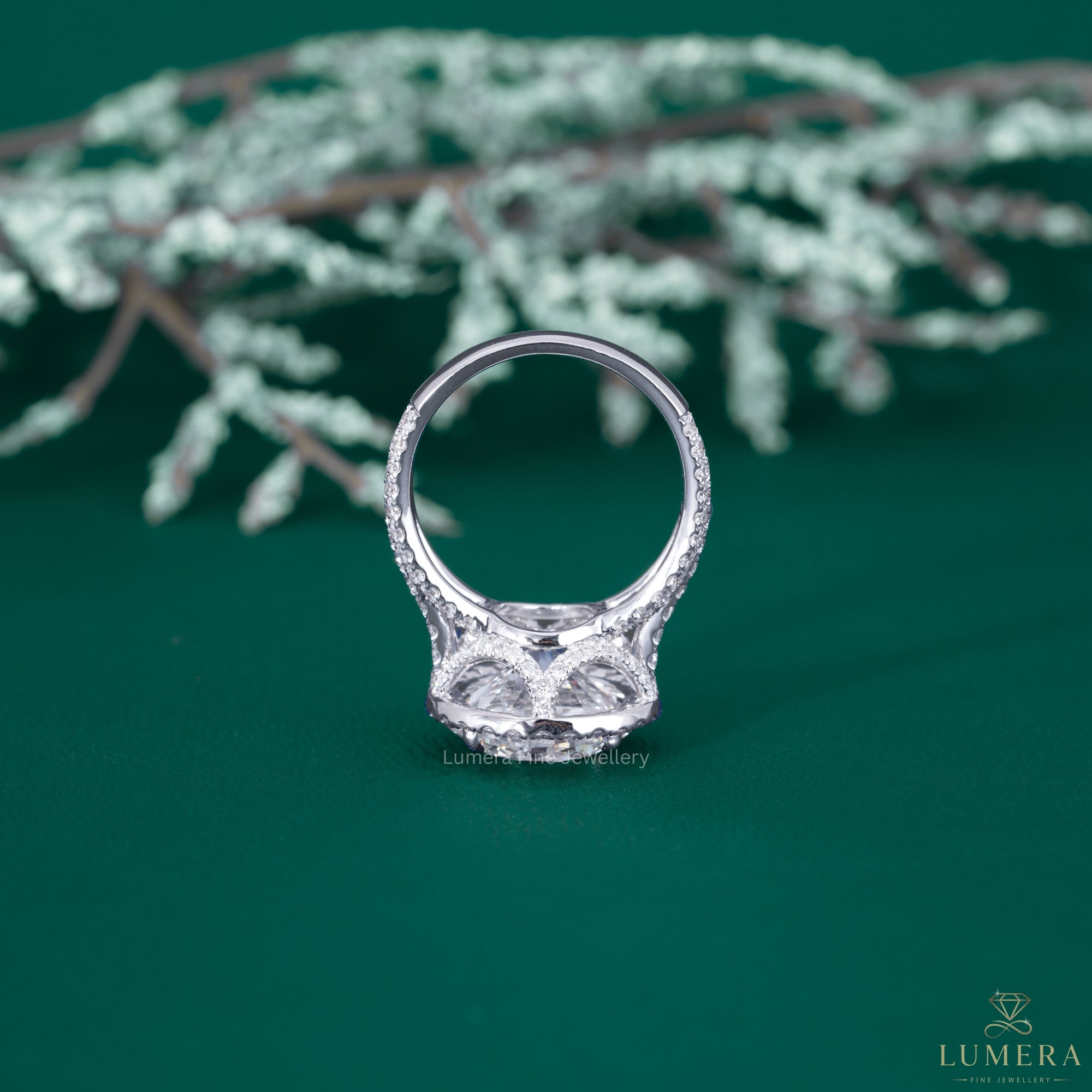 Multi row ring with hidden stone ring.