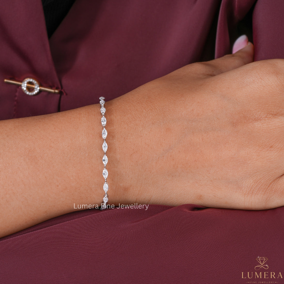 Marquise Lab Grown Diamond Horizontal Tennis Bracelet