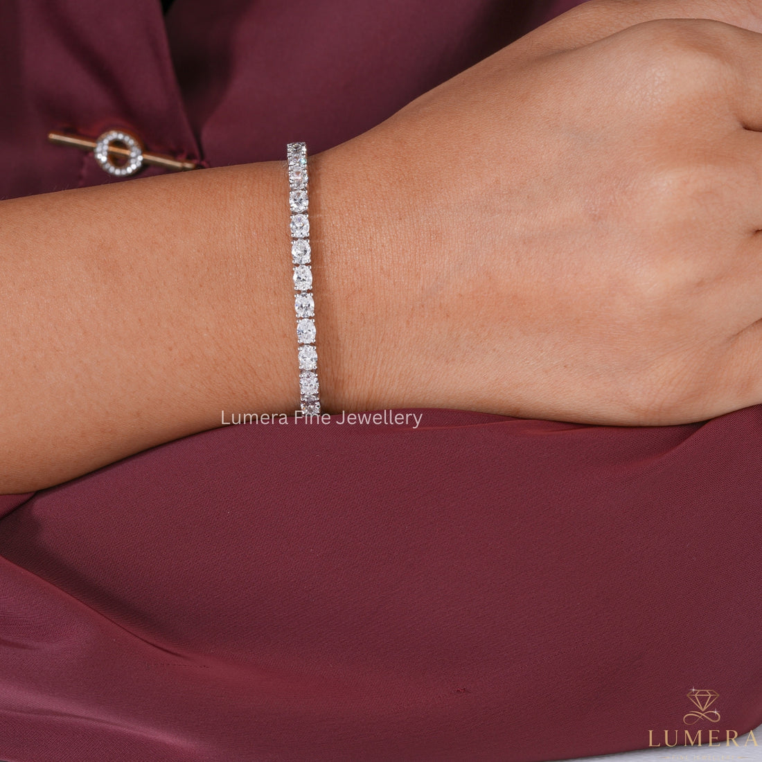 Oval Shape Lab Grown Diamond Tennis Bracelet