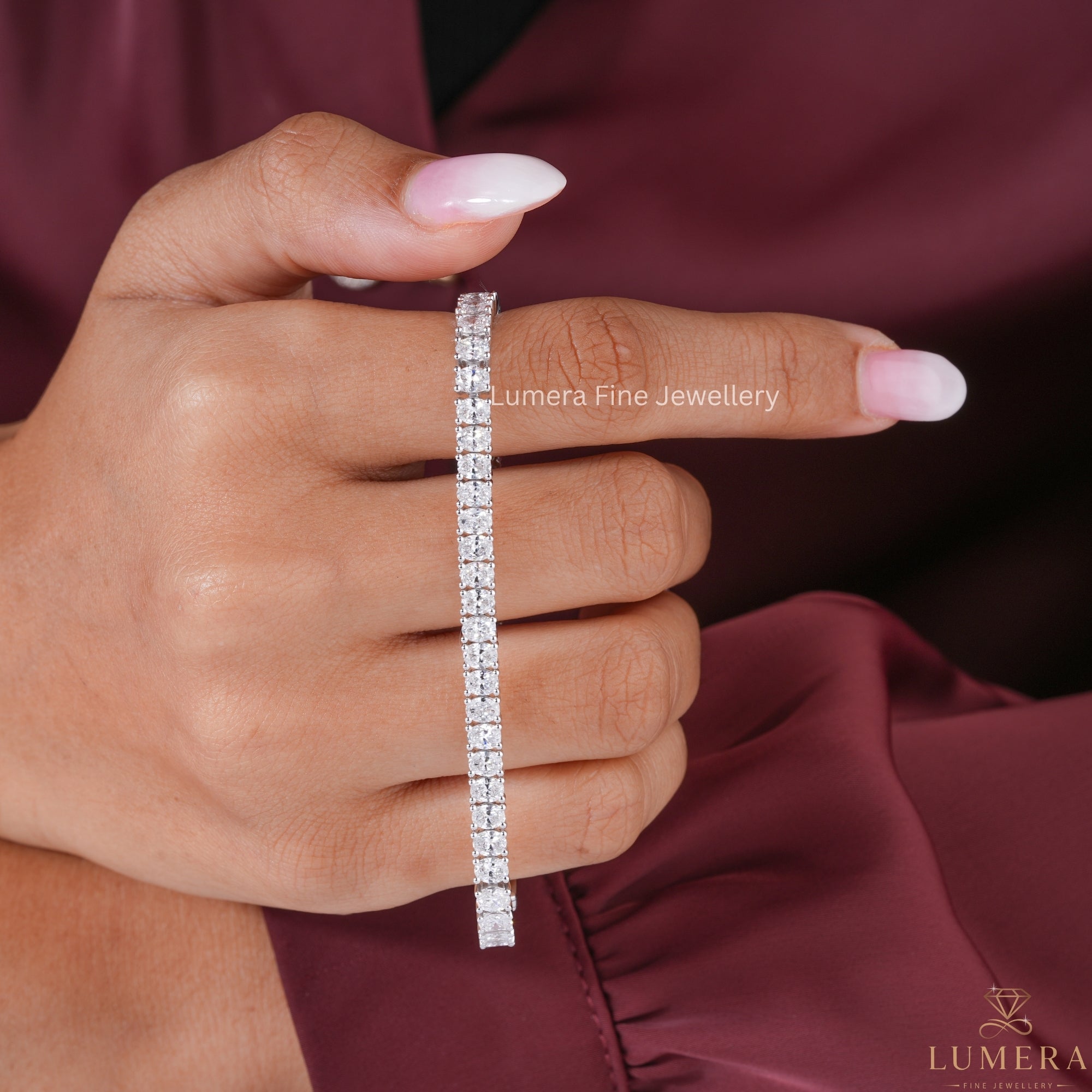 Oval Lab Grown Diamond Tennis Bracelet