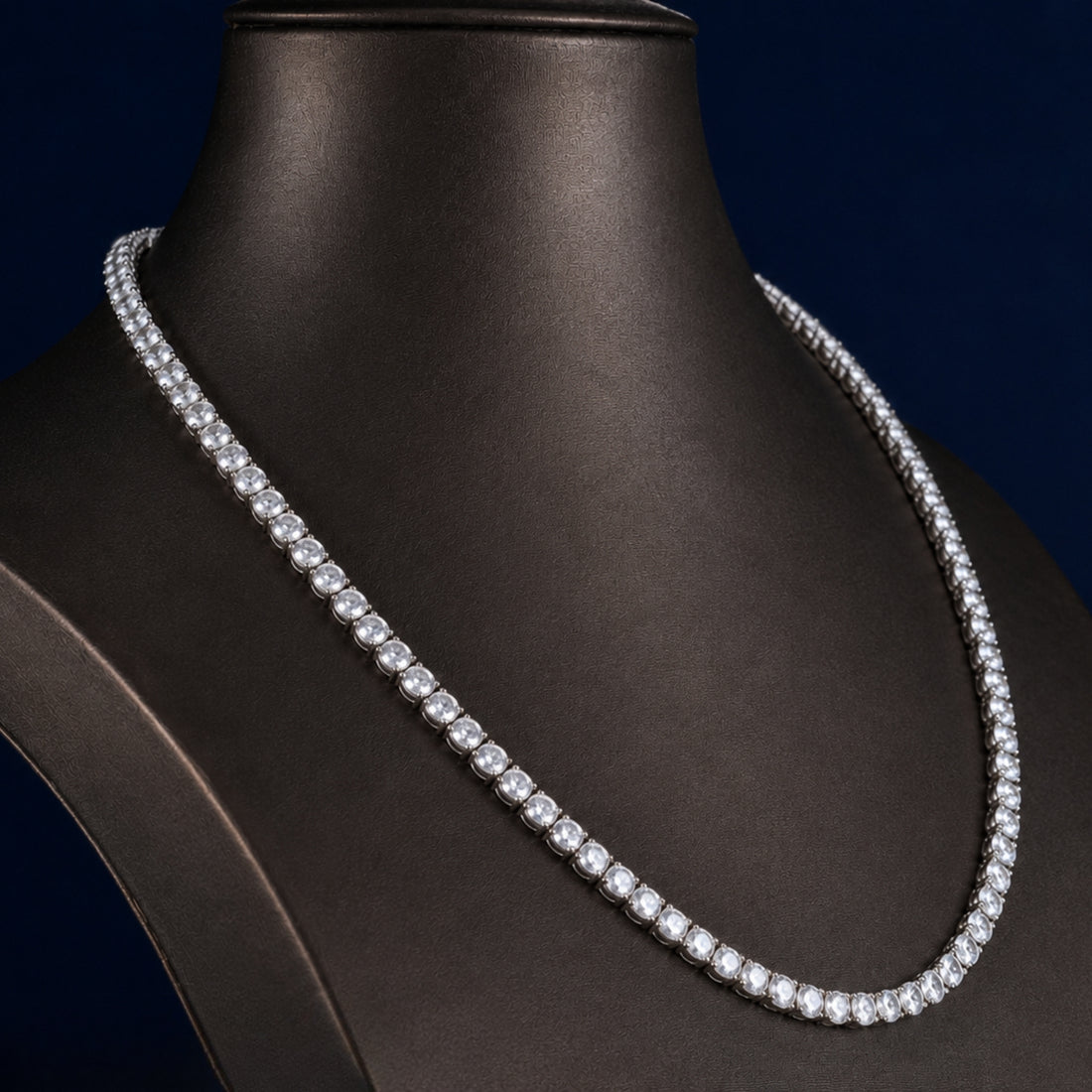 lab grown diamond necklace with box lock necklace.
