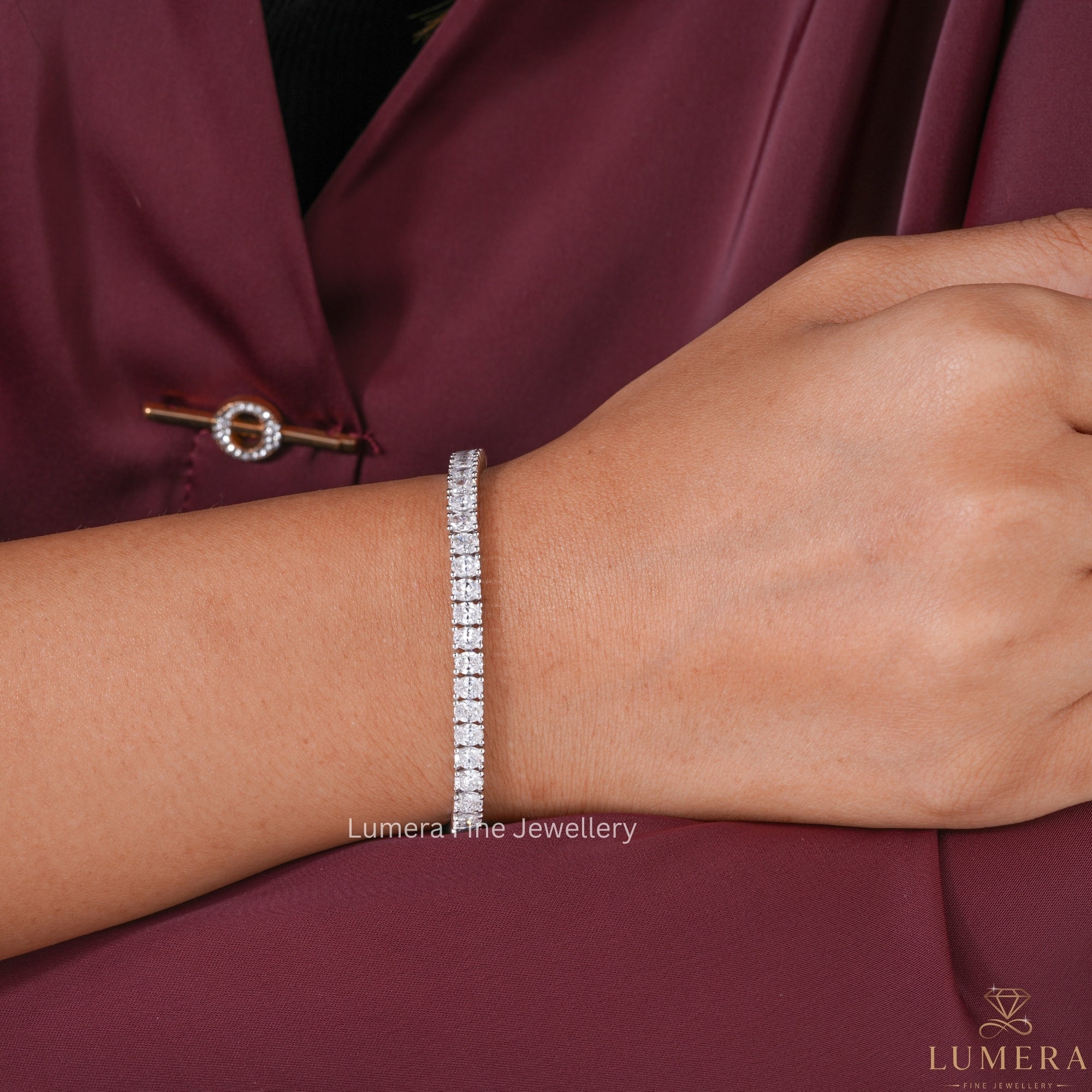 Oval Lab Grown Diamond Tennis Bracelet