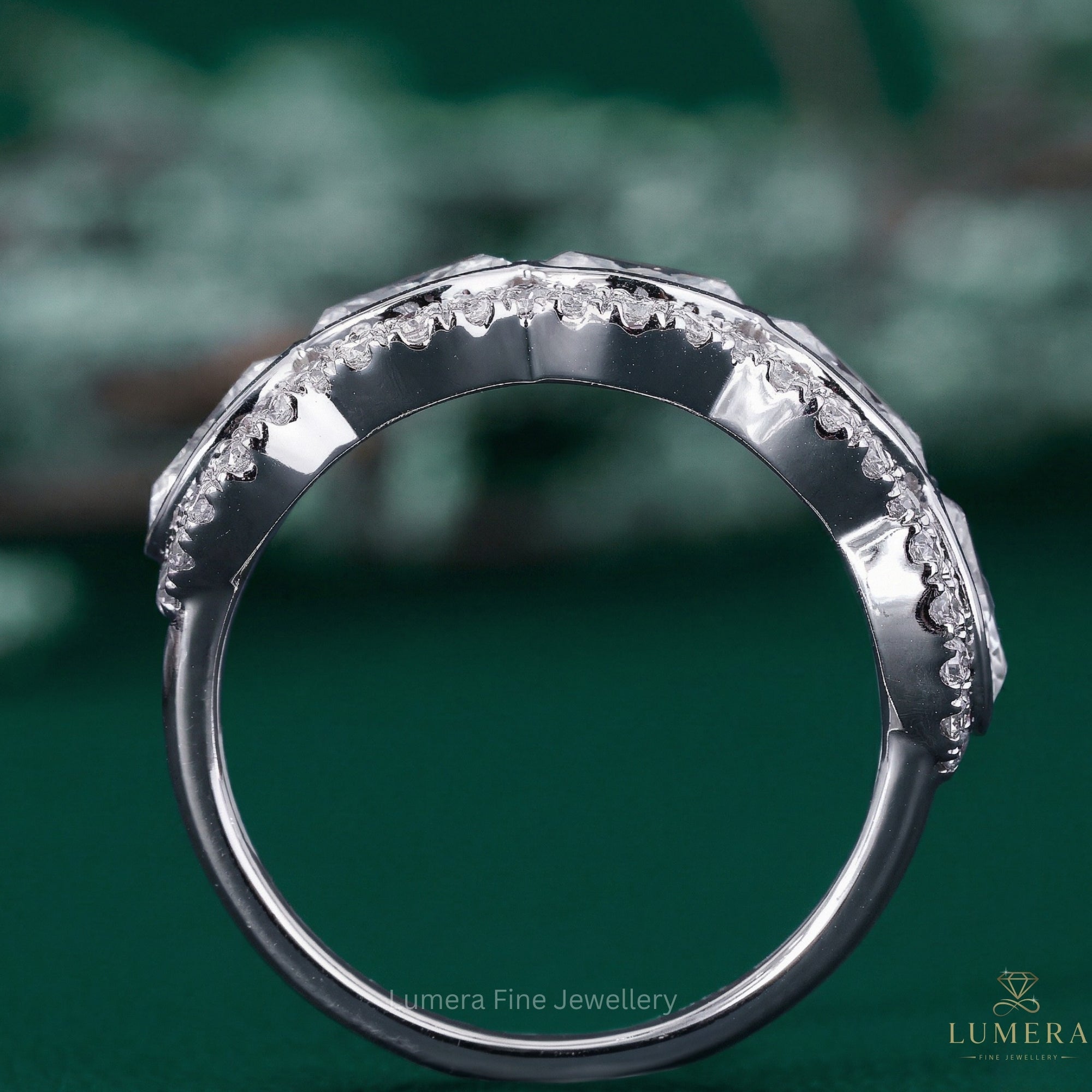 5 stone oval diamond band with 5 stone band.
