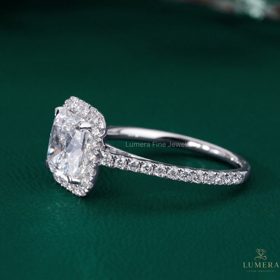 radiant engagement ring with lab grown radiant diamond ring.