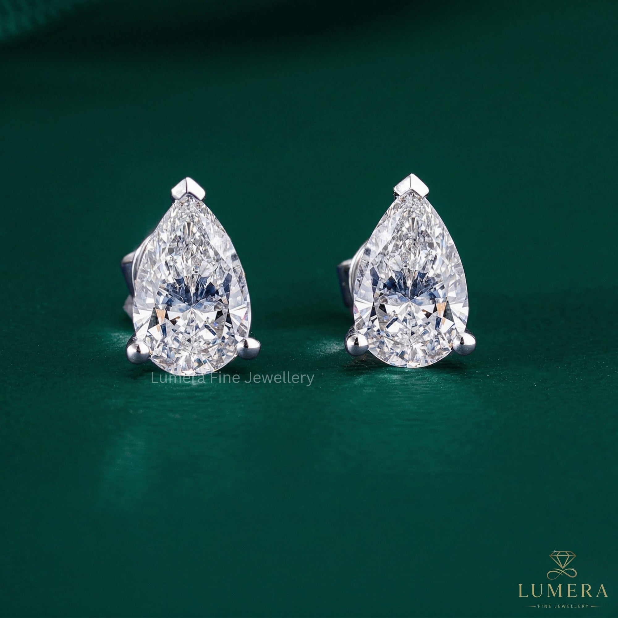 1.50 TCW Pear Cut Lab Grown Diamond Stud Earrings