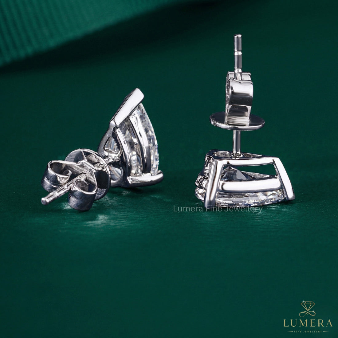 2.40 TCW Pear Cut Lab Grown Diamond Stud Earrings