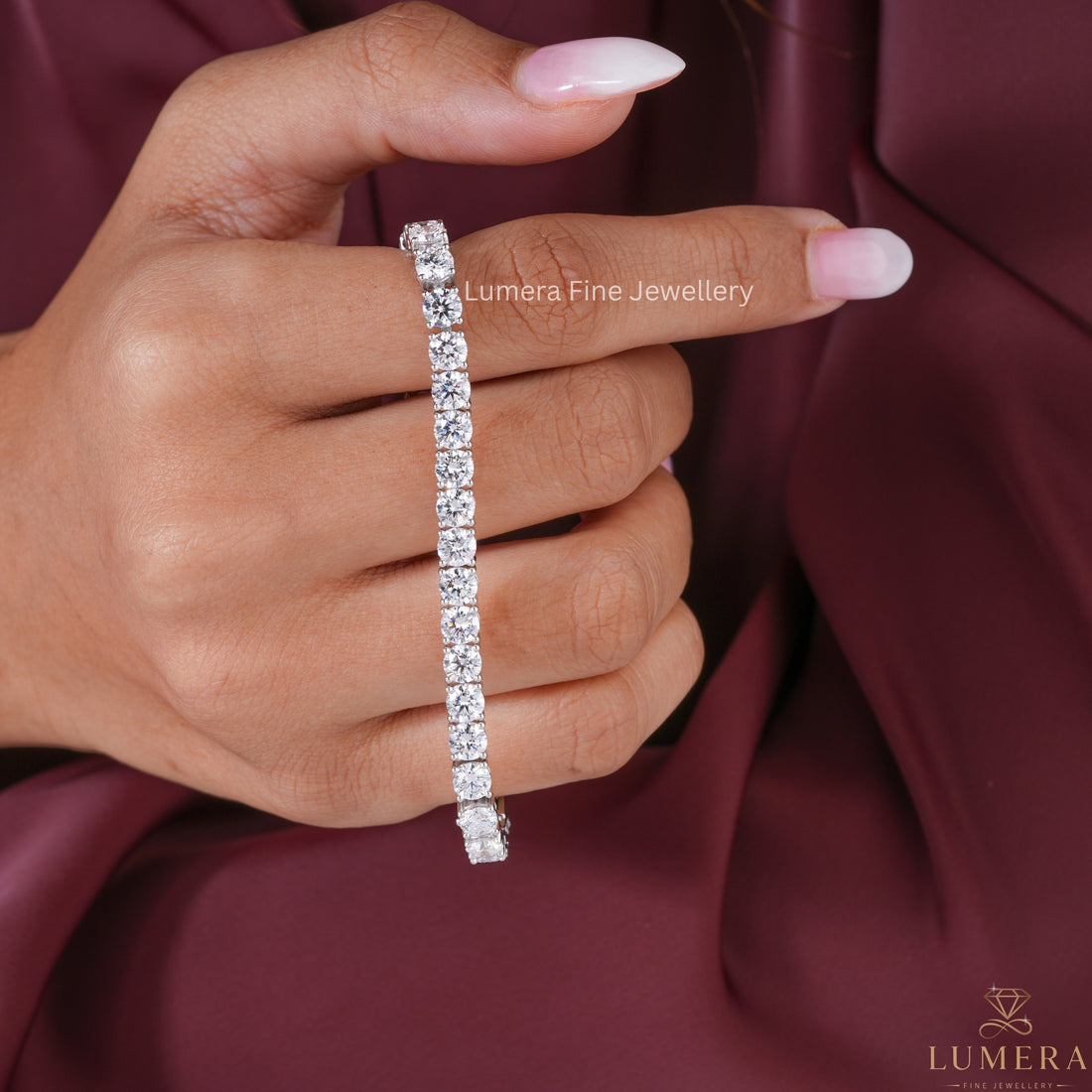 round diamond tennis bracelet with lab diamond tennis bracelet.