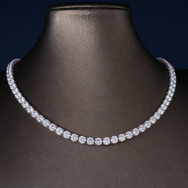 tennis choker necklace with single row tennis necklace.
