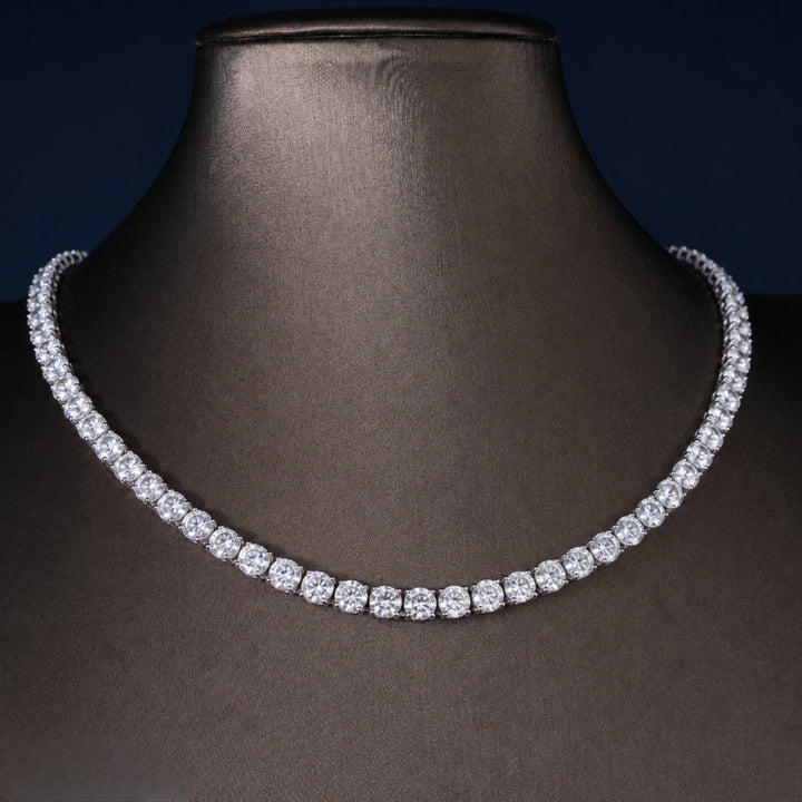 tennis choker necklace with single row tennis necklace.
