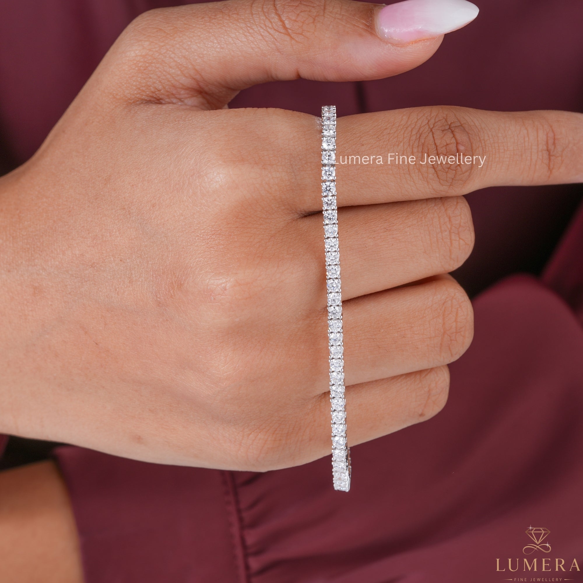 Round Lab Grown Diamond Tennis Bracelet