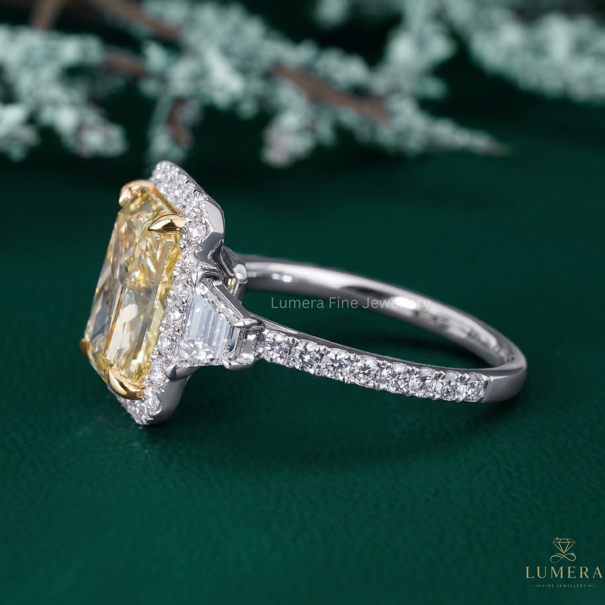 radiant diamond ring with yellow diamond radiant ring.