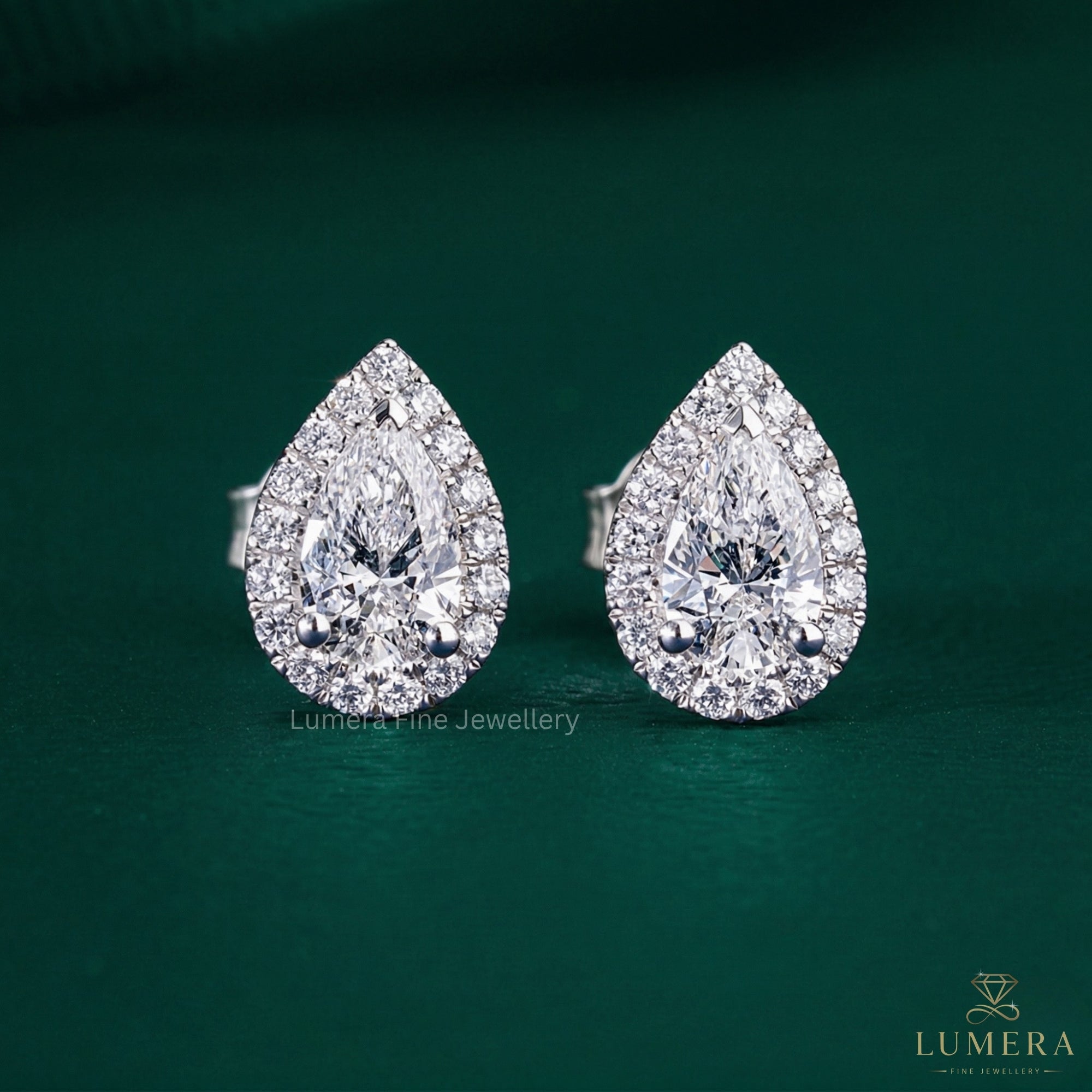 1.30 TCW Pear Cut Lab Grown Diamond Stud Earrings