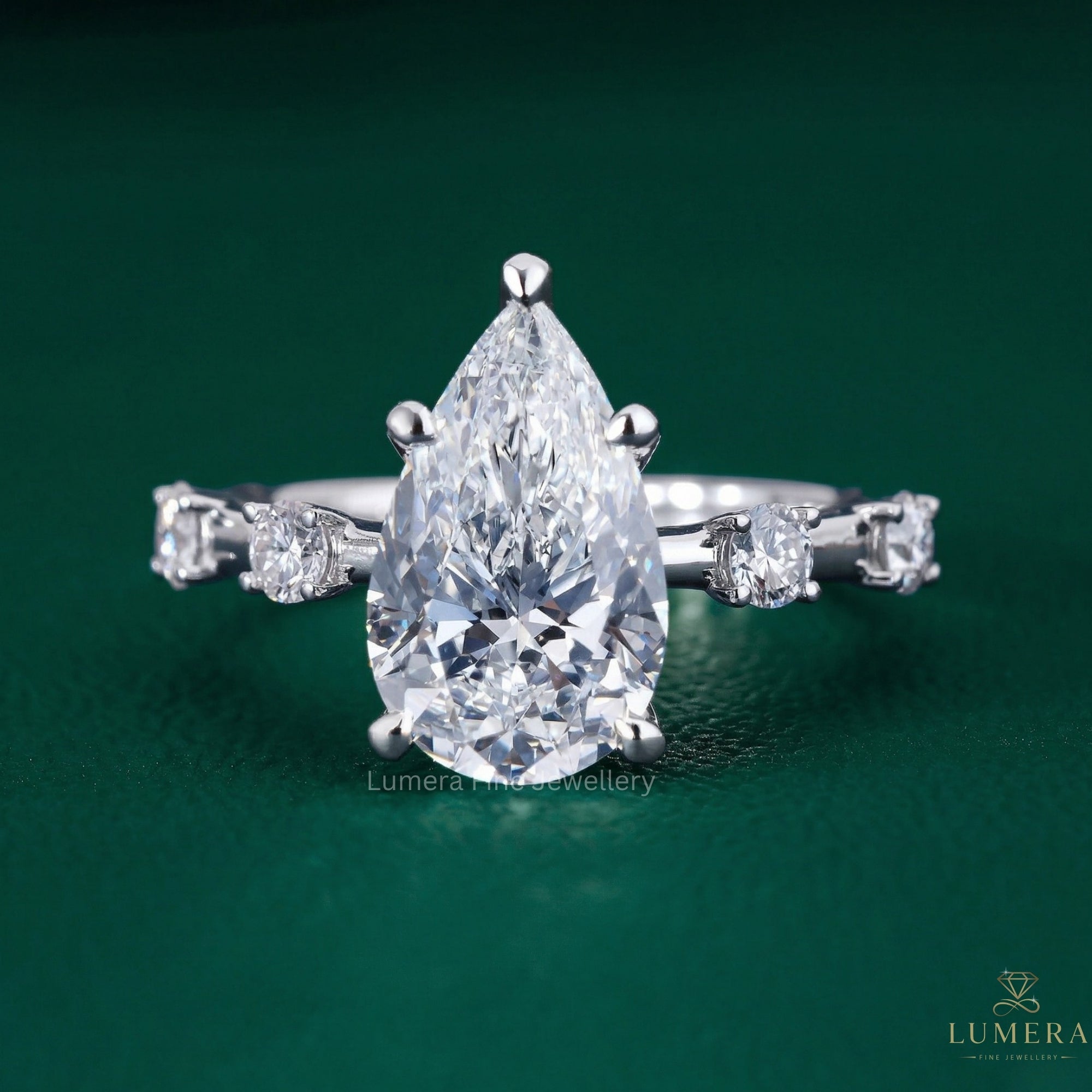 pear engagement ring with aesthetic pear diamond ring.