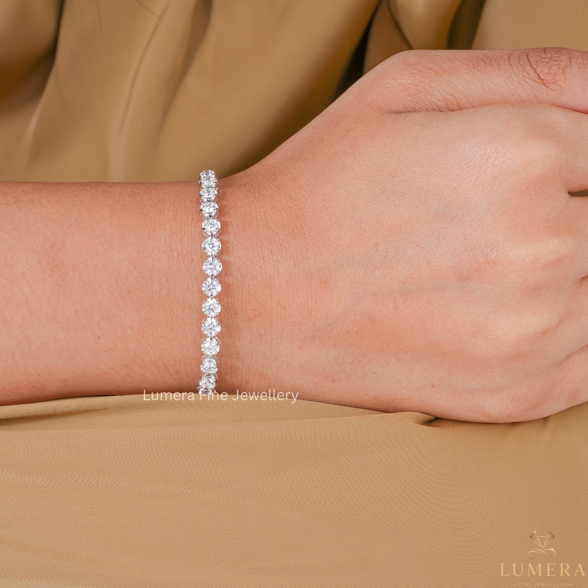 Round Lab Grown Diamond Tennis Bracelet