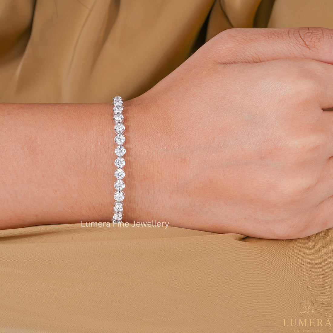 Round Lab Grown Diamond Tennis Bracelet
