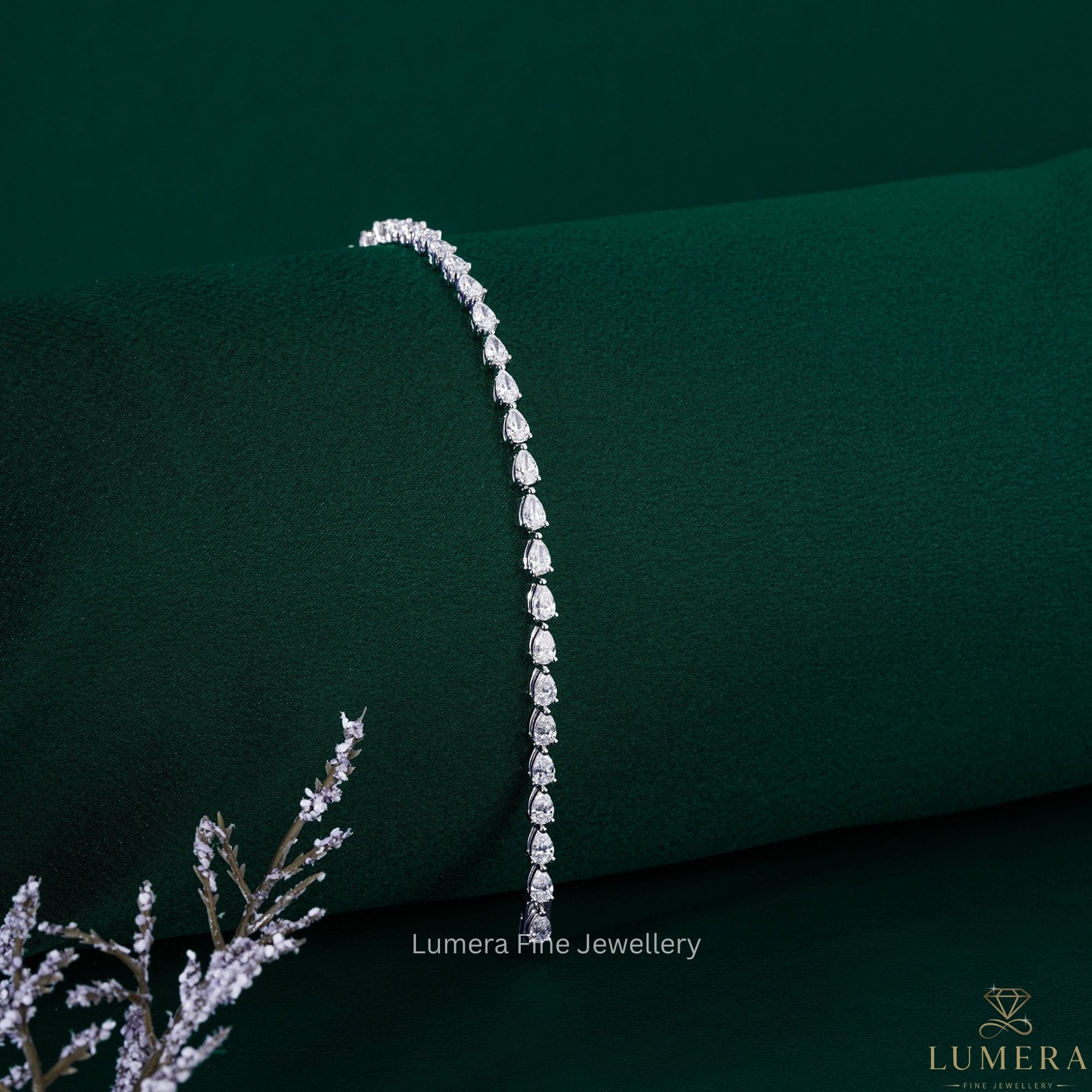 Pear Lab Grown Diamond Tennis Bracelet