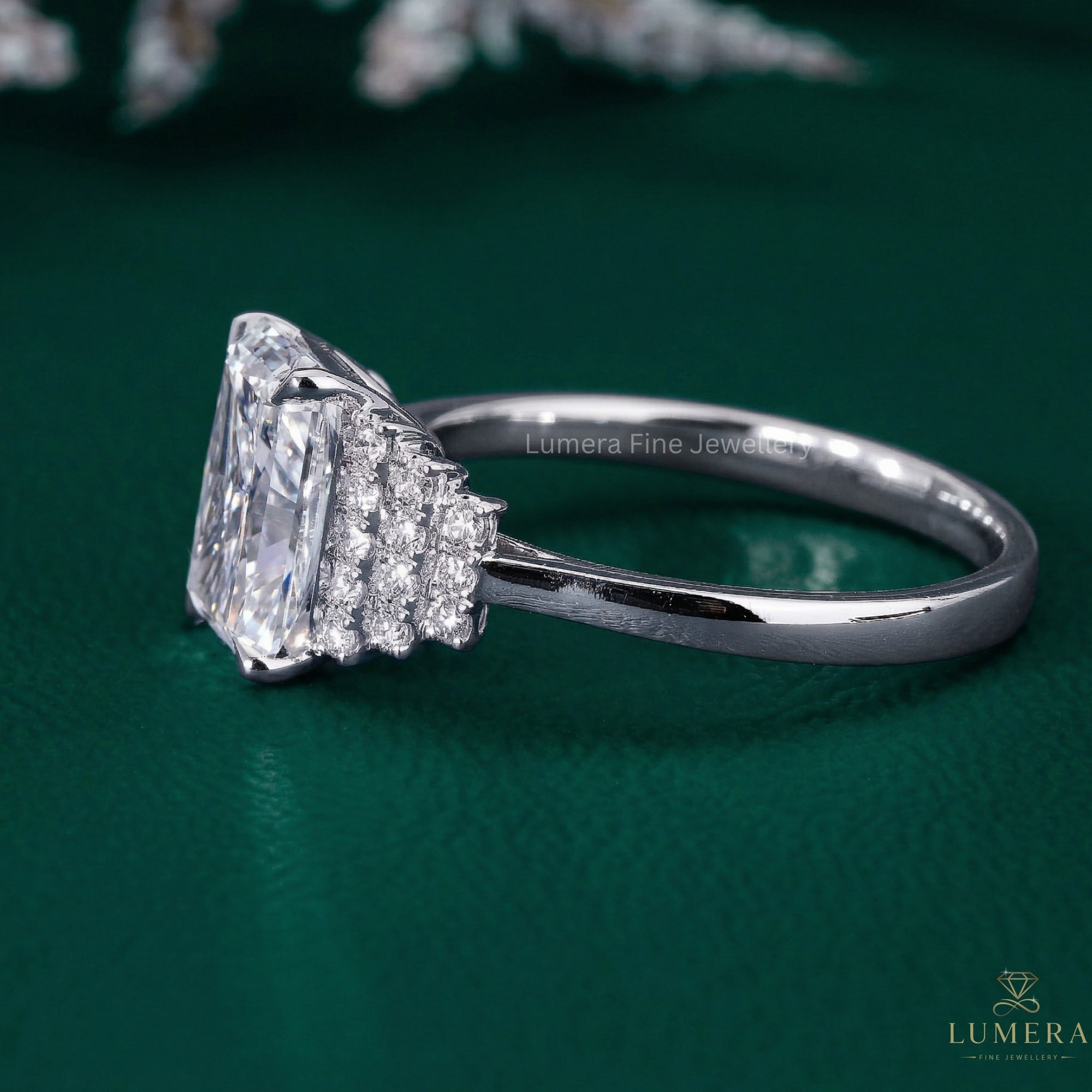 round diamond ring with vintage engagement ring.