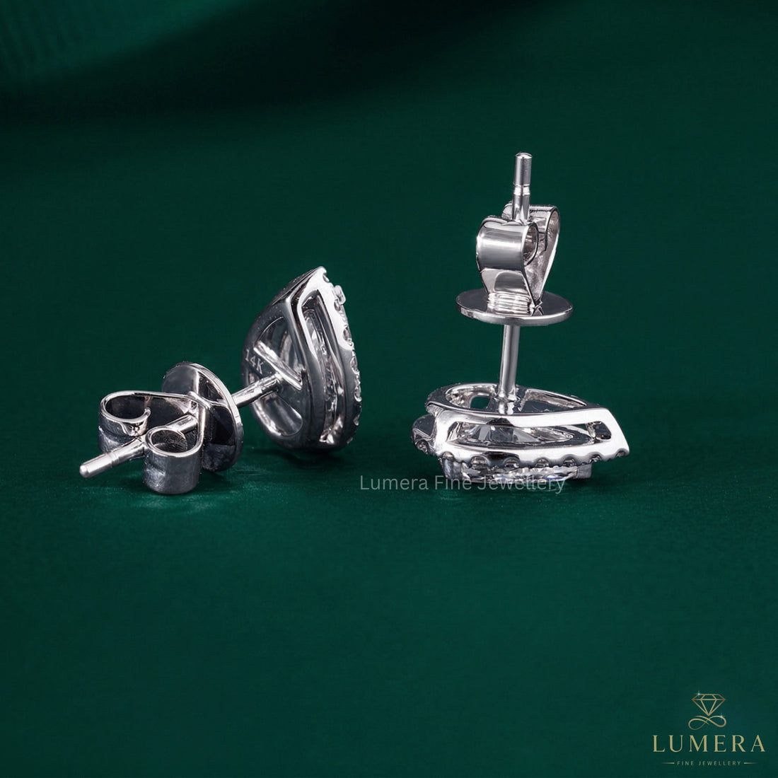 1.80 TCW Pear Cut Lab Grown Diamond Stud Earrings