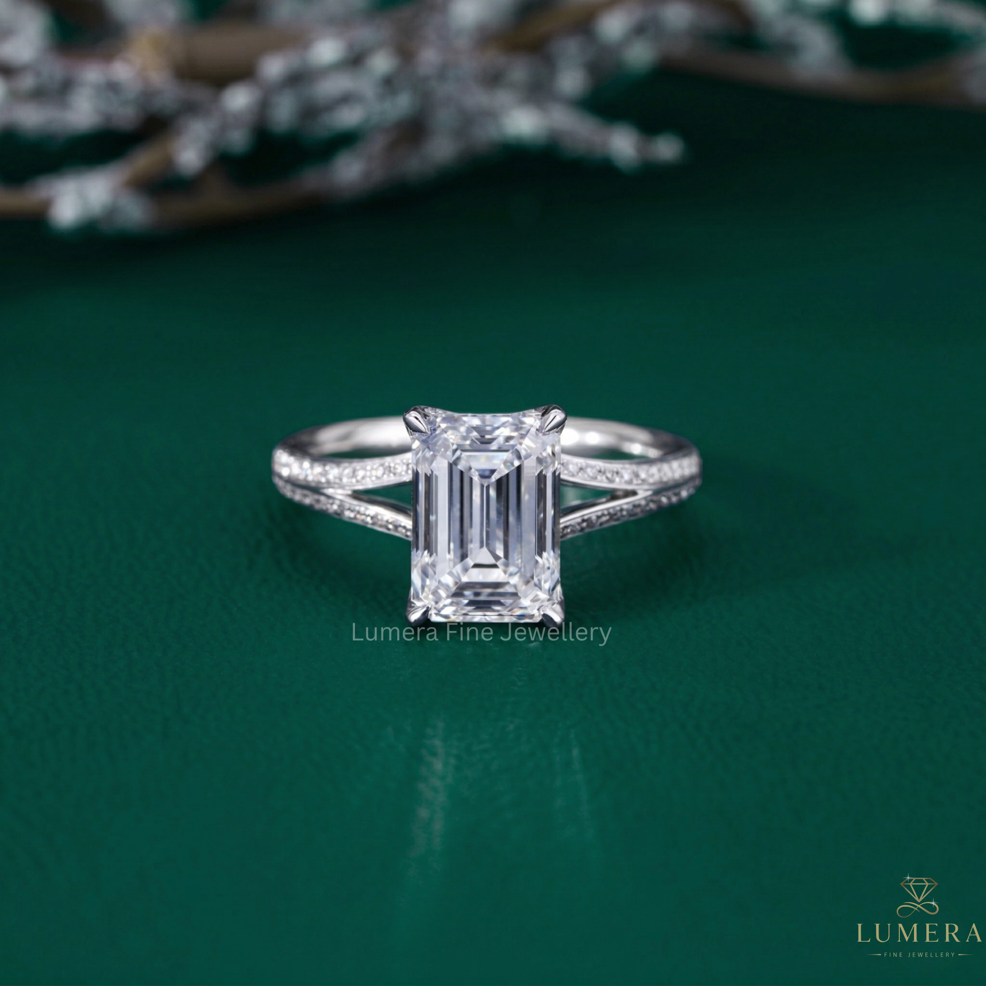 emerald cut ring with emerald cut diamond engagement ring.