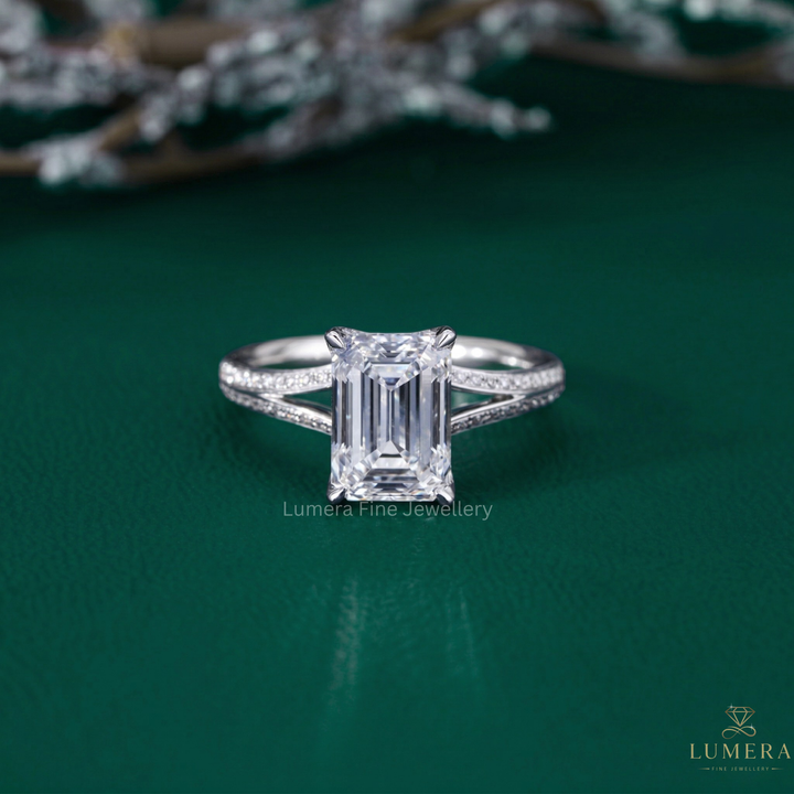 emerald cut ring with emerald cut diamond engagement ring.
