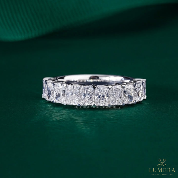 2.30 TCW Radiant Shape Lab Diamond Eternity Stackable Wedding Ring