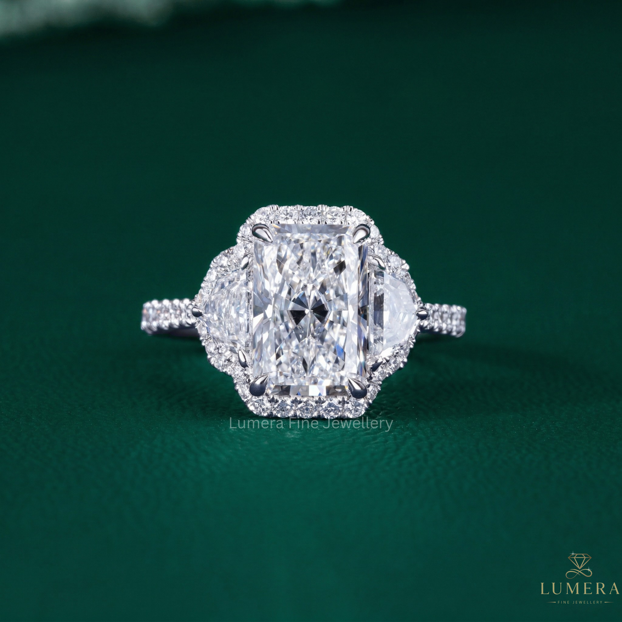 radiant engagement ring with long radiant diamond engagement ring.