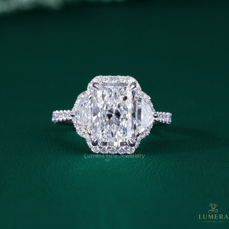 radiant engagement ring with long radiant diamond engagement ring.