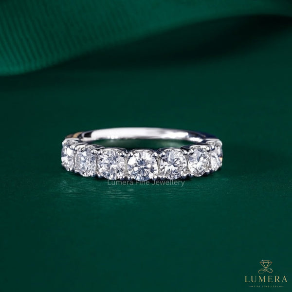 round diamond wedding band with half eternity band.
