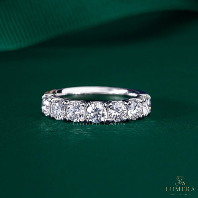 round diamond wedding band with half eternity band.
