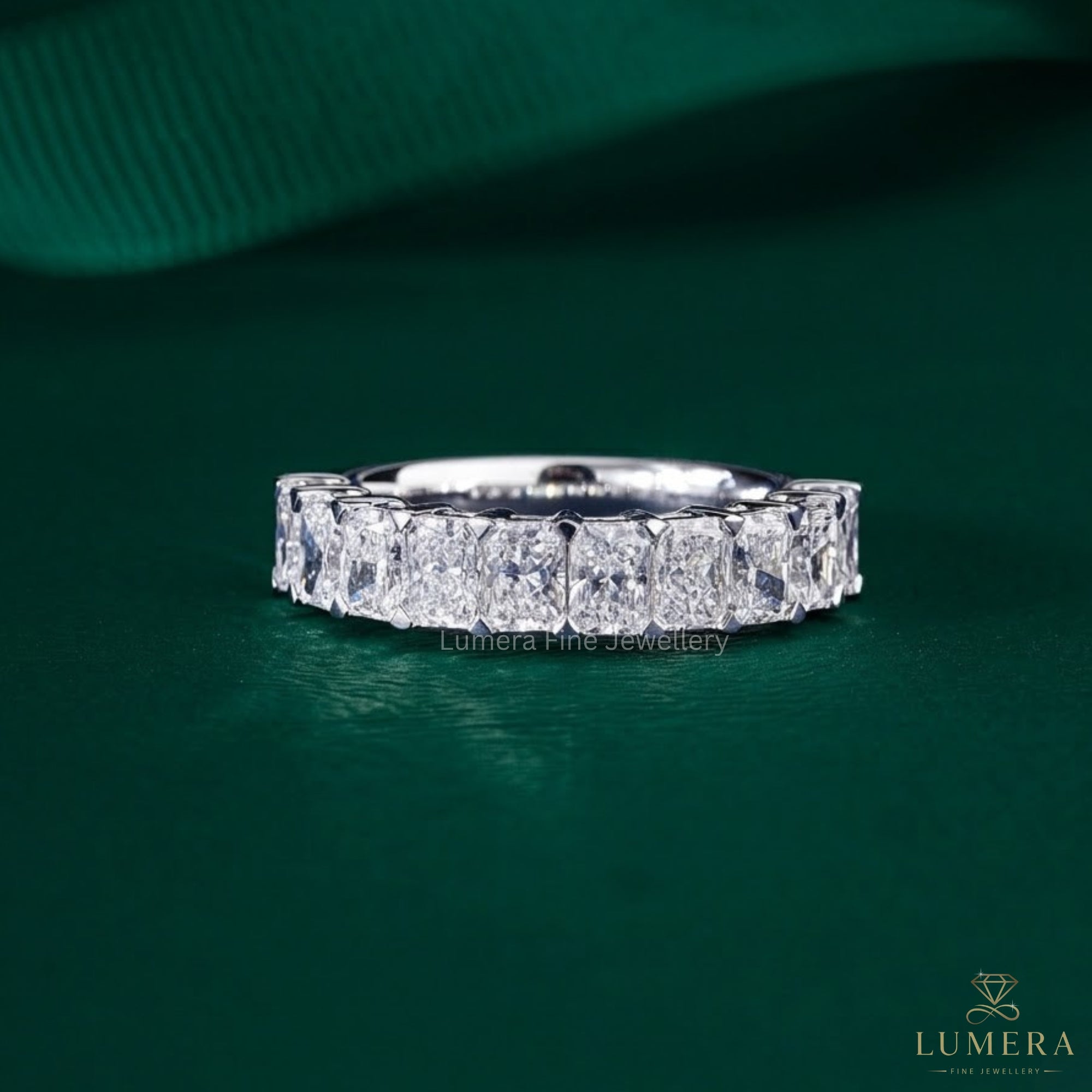 1.70 TCW Radiant Shape Lab Diamond Eternity Luxury Bridal Wedding Band