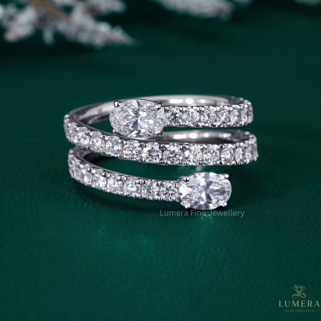 Spiral diamond wedding band with Spiral wedding band.