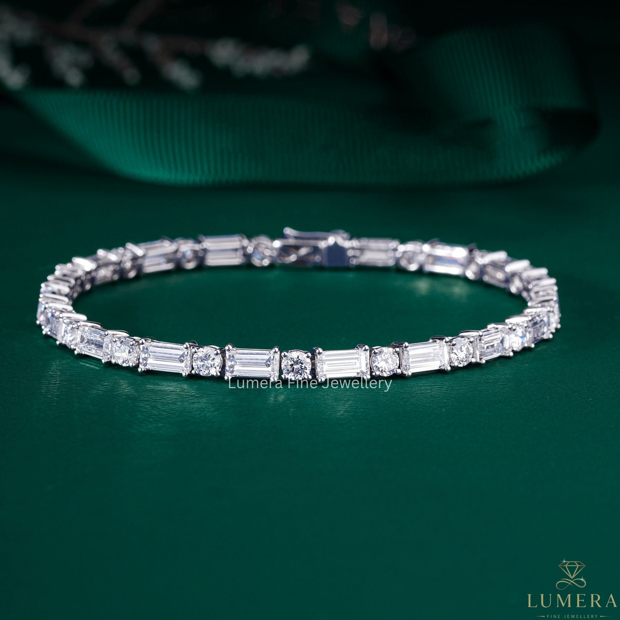 Baguette-Round Lab Grown Diamond Tennis Bracelet
