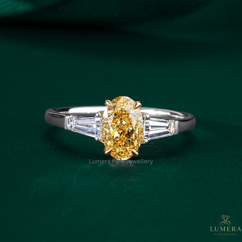 Three stone diamond ring with Trilogy ring.