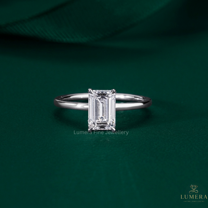 emerald cut solitaire engagement ring with emerald cut engagement ring.
