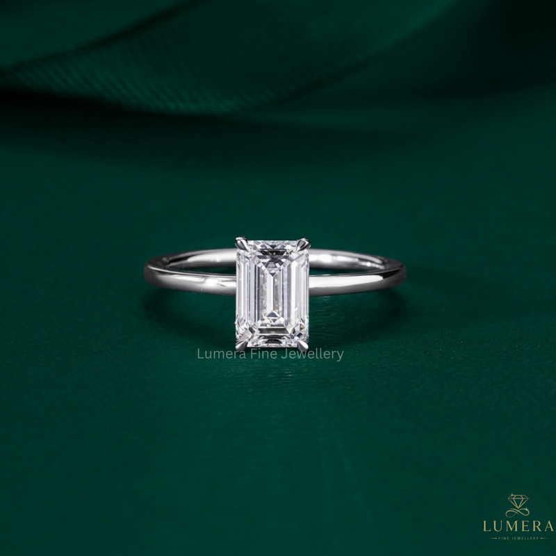 emerald cut solitaire engagement ring with emerald cut engagement ring.
