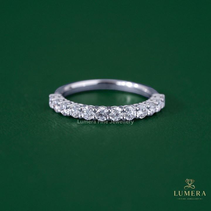 Stackable Set Round Diamond Half Eternity Band