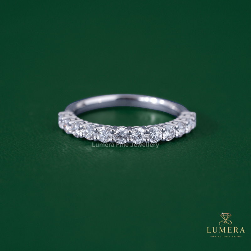 Stackable Set Round Diamond Half Eternity Band