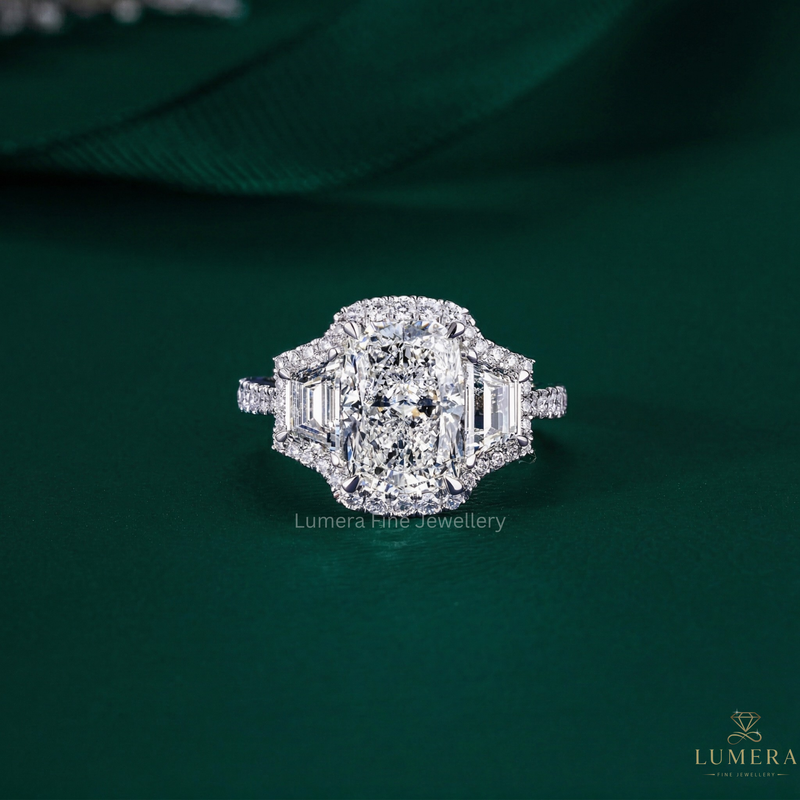 Cushion Engagement Ring With Halo Setting