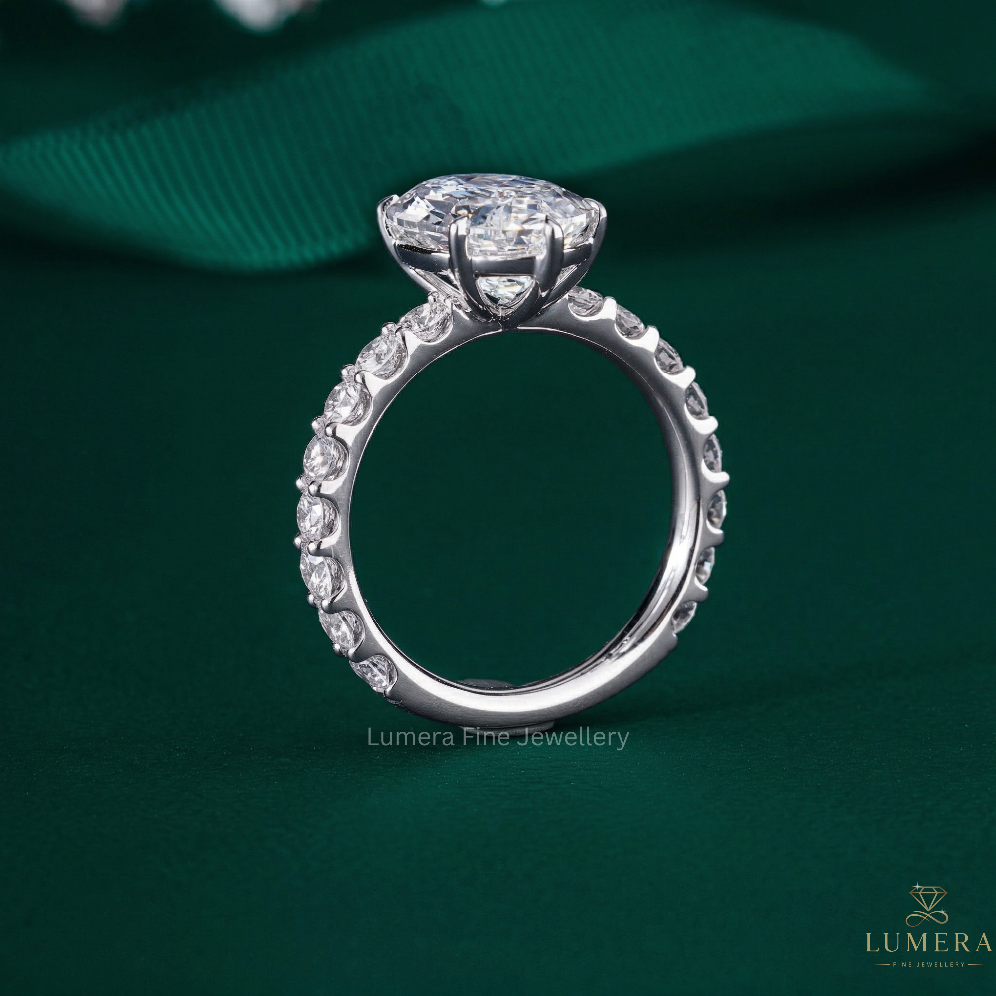 Oval Cut Engagement Ring with oval diamond ring.
