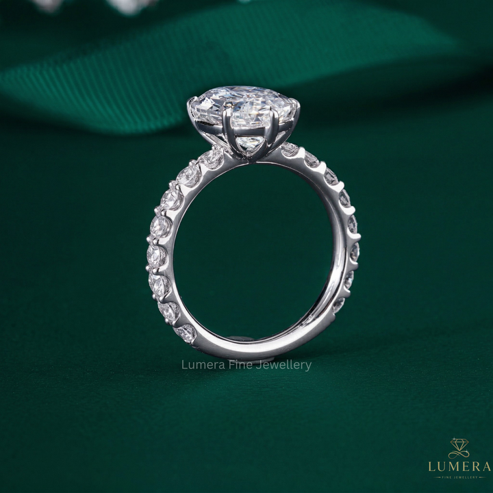 Oval Cut Engagement Ring with oval diamond ring.
